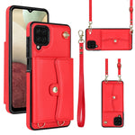 Custodia per telefono in pelle con slot per schede RFID con cordino lungo, For Samsung Galaxy Note20 Ultra, For Samsung Galaxy A12, For Samsung Galaxy A13 4G / 5G, For Samsung Galaxy A20 / A30