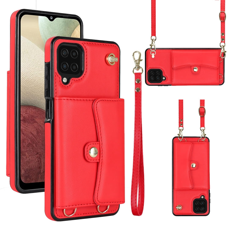 Custodia per telefono in pelle con slot per schede RFID con cordino lungo, For Samsung Galaxy Note20 Ultra, For Samsung Galaxy A12, For Samsung Galaxy A13 4G / 5G, For Samsung Galaxy A20 / A30