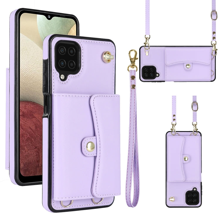 Custodia per telefono in pelle con slot per schede RFID con cordino lungo, For Samsung Galaxy Note20 Ultra, For Samsung Galaxy A12, For Samsung Galaxy A13 4G / 5G, For Samsung Galaxy A20 / A30