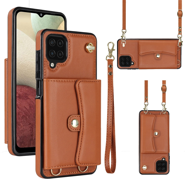Custodia per telefono in pelle con slot per schede RFID con cordino lungo, For Samsung Galaxy Note20 Ultra, For Samsung Galaxy A12, For Samsung Galaxy A13 4G / 5G, For Samsung Galaxy A20 / A30