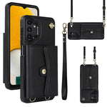 Custodia per telefono in pelle con slot per schede RFID con cordino lungo, For Samsung Galaxy Note20 Ultra, For Samsung Galaxy A12, For Samsung Galaxy A13 4G / 5G, For Samsung Galaxy A20 / A30