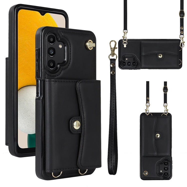 Custodia per telefono in pelle con slot per schede RFID con cordino lungo, For Samsung Galaxy Note20 Ultra, For Samsung Galaxy A12, For Samsung Galaxy A13 4G / 5G, For Samsung Galaxy A20 / A30