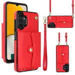 Custodia per telefono in pelle con slot per schede RFID con cordino lungo, For Samsung Galaxy Note20 Ultra, For Samsung Galaxy A12, For Samsung Galaxy A13 4G / 5G, For Samsung Galaxy A20 / A30