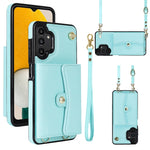 Custodia per telefono in pelle con slot per schede RFID con cordino lungo, For Samsung Galaxy Note20 Ultra, For Samsung Galaxy A12, For Samsung Galaxy A13 4G / 5G, For Samsung Galaxy A20 / A30