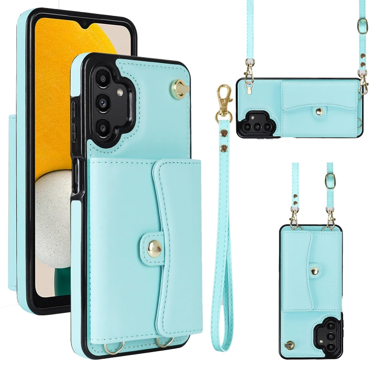 Custodia per telefono in pelle con slot per schede RFID con cordino lungo, For Samsung Galaxy Note20 Ultra, For Samsung Galaxy A12, For Samsung Galaxy A13 4G / 5G, For Samsung Galaxy A20 / A30