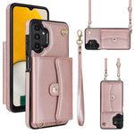 Custodia per telefono in pelle con slot per schede RFID con cordino lungo, For Samsung Galaxy Note20 Ultra, For Samsung Galaxy A12, For Samsung Galaxy A13 4G / 5G, For Samsung Galaxy A20 / A30