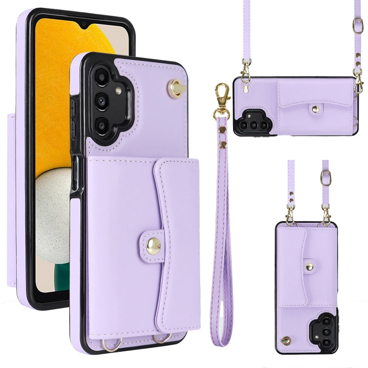 Custodia per telefono in pelle con slot per schede RFID con cordino lungo, For Samsung Galaxy Note20 Ultra, For Samsung Galaxy A12, For Samsung Galaxy A13 4G / 5G, For Samsung Galaxy A20 / A30