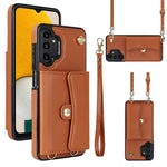 Custodia per telefono in pelle con slot per schede RFID con cordino lungo, For Samsung Galaxy Note20 Ultra, For Samsung Galaxy A12, For Samsung Galaxy A13 4G / 5G, For Samsung Galaxy A20 / A30