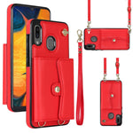 Custodia per telefono in pelle con slot per schede RFID con cordino lungo, For Samsung Galaxy Note20 Ultra, For Samsung Galaxy A12, For Samsung Galaxy A13 4G / 5G, For Samsung Galaxy A20 / A30