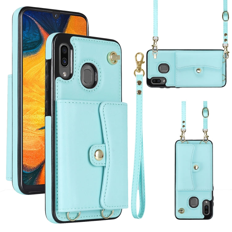 Custodia per telefono in pelle con slot per schede RFID con cordino lungo, For Samsung Galaxy Note20 Ultra, For Samsung Galaxy A12, For Samsung Galaxy A13 4G / 5G, For Samsung Galaxy A20 / A30