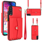 Custodia per telefono in pelle con slot per schede RFID con cordino lungo, For Samsung Galaxy A50, For Samsung Galaxy A51 4G, For Samsung Galaxy A51 5G, For Samsung Galaxy A52 5G