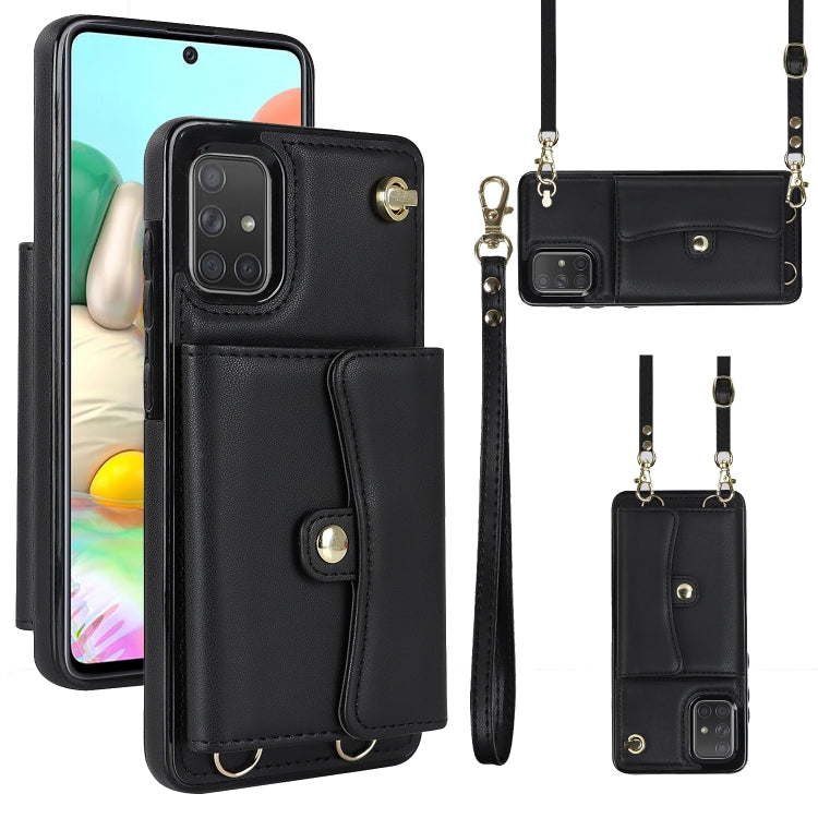 Custodia per telefono in pelle con slot per schede RFID con cordino lungo, For Samsung Galaxy A50, For Samsung Galaxy A51 4G, For Samsung Galaxy A51 5G, For Samsung Galaxy A52 5G