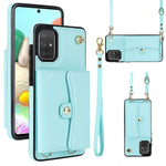 Custodia per telefono in pelle con slot per schede RFID con cordino lungo, For Samsung Galaxy A50, For Samsung Galaxy A51 4G, For Samsung Galaxy A51 5G, For Samsung Galaxy A52 5G