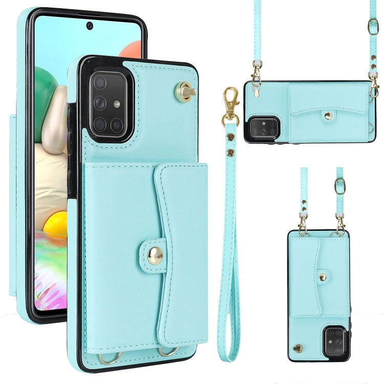 Custodia per telefono in pelle con slot per schede RFID con cordino lungo, For Samsung Galaxy A50, For Samsung Galaxy A51 4G, For Samsung Galaxy A51 5G, For Samsung Galaxy A52 5G