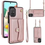 Custodia per telefono in pelle con slot per schede RFID con cordino lungo, For Samsung Galaxy A50, For Samsung Galaxy A51 4G, For Samsung Galaxy A51 5G, For Samsung Galaxy A52 5G