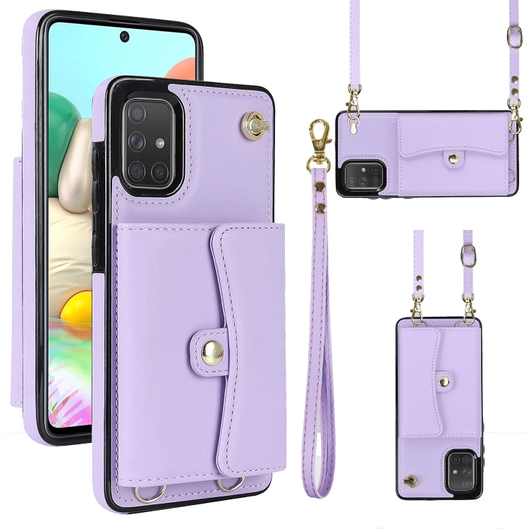 Custodia per telefono in pelle con slot per schede RFID con cordino lungo, For Samsung Galaxy A50, For Samsung Galaxy A51 4G, For Samsung Galaxy A51 5G, For Samsung Galaxy A52 5G