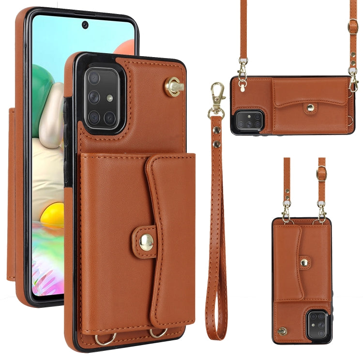 Custodia per telefono in pelle con slot per schede RFID con cordino lungo, For Samsung Galaxy A50, For Samsung Galaxy A51 4G, For Samsung Galaxy A51 5G, For Samsung Galaxy A52 5G