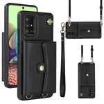 Custodia per telefono in pelle con slot per schede RFID con cordino lungo, For Samsung Galaxy A50, For Samsung Galaxy A51 4G, For Samsung Galaxy A51 5G, For Samsung Galaxy A52 5G