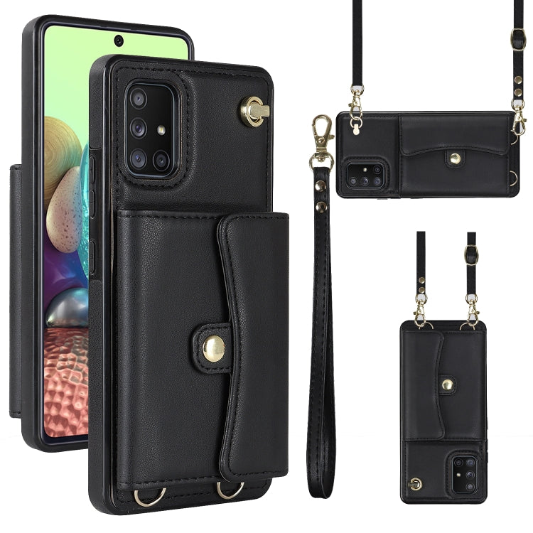 Custodia per telefono in pelle con slot per schede RFID con cordino lungo, For Samsung Galaxy A50, For Samsung Galaxy A51 4G, For Samsung Galaxy A51 5G, For Samsung Galaxy A52 5G