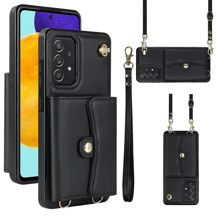 Custodia per telefono in pelle con slot per schede RFID con cordino lungo, For Samsung Galaxy A50, For Samsung Galaxy A51 4G, For Samsung Galaxy A51 5G, For Samsung Galaxy A52 5G