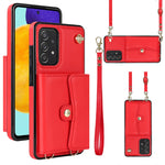 Custodia per telefono in pelle con slot per schede RFID con cordino lungo, For Samsung Galaxy A50, For Samsung Galaxy A51 4G, For Samsung Galaxy A51 5G, For Samsung Galaxy A52 5G