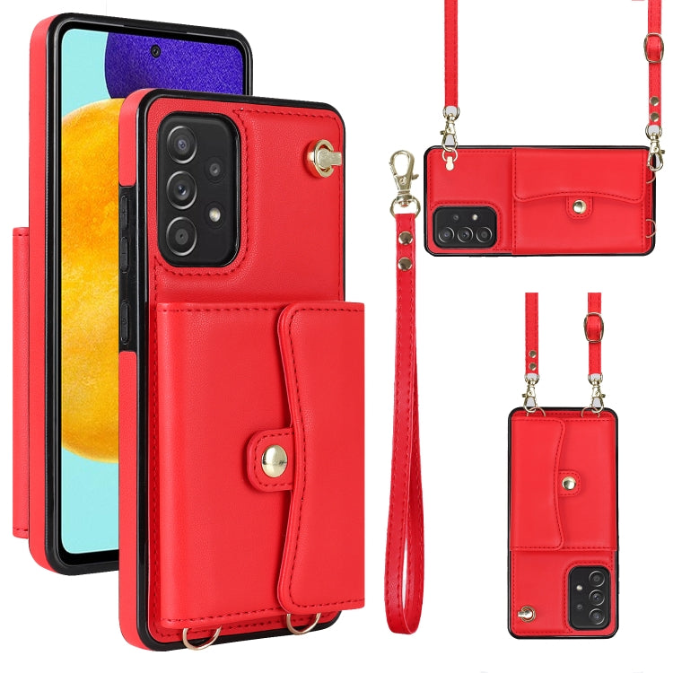 Custodia per telefono in pelle con slot per schede RFID con cordino lungo, For Samsung Galaxy A50, For Samsung Galaxy A51 4G, For Samsung Galaxy A51 5G, For Samsung Galaxy A52 5G