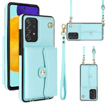 Custodia per telefono in pelle con slot per schede RFID con cordino lungo, For Samsung Galaxy A50, For Samsung Galaxy A51 4G, For Samsung Galaxy A51 5G, For Samsung Galaxy A52 5G
