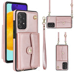 Custodia per telefono in pelle con slot per schede RFID con cordino lungo, For Samsung Galaxy A50, For Samsung Galaxy A51 4G, For Samsung Galaxy A51 5G, For Samsung Galaxy A52 5G