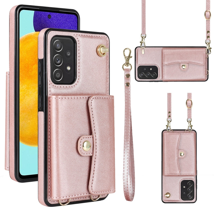 Custodia per telefono in pelle con slot per schede RFID con cordino lungo, For Samsung Galaxy A50, For Samsung Galaxy A51 4G, For Samsung Galaxy A51 5G, For Samsung Galaxy A52 5G