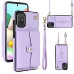 Custodia per telefono in pelle con slot per schede RFID con cordino lungo, For Samsung Galaxy A70, For Samsung Galaxy A71 4G, For Samsung Galaxy A71 5G, For Samsung Galaxy A73 5G