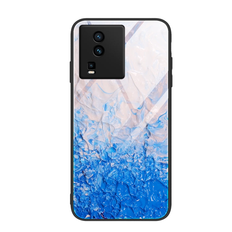 Custodia per telefono in vetro con motivo in marmo, For vivo iQOO Neo7, For OPPO A17, For Realme C33