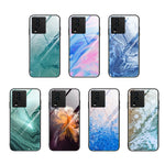 Custodia per telefono in vetro con motivo in marmo, For vivo iQOO Neo7, For OPPO A17, For Realme C33