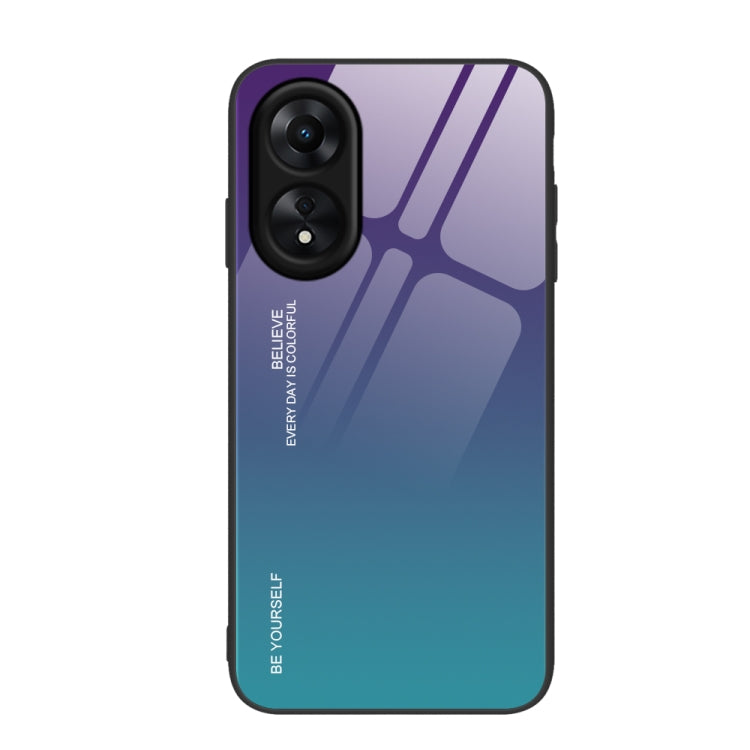 Per la custodia del telefono in vetro sfumato di colore OPPO A17, For OPPO A17