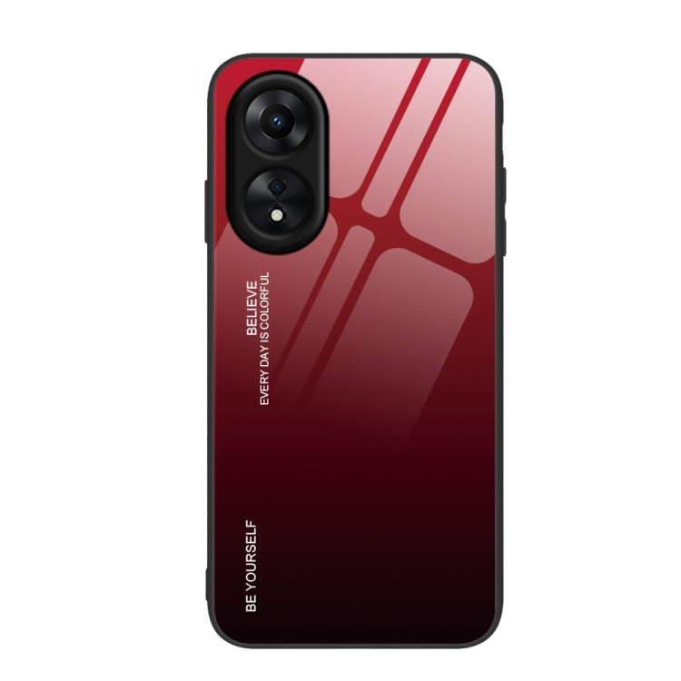 Per la custodia del telefono in vetro sfumato di colore OPPO A17, For OPPO A17