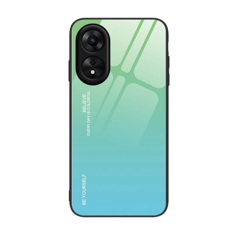 Per la custodia del telefono in vetro sfumato di colore OPPO A17, For OPPO A17