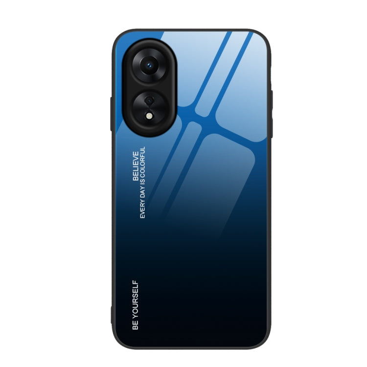 Per la custodia del telefono in vetro sfumato di colore OPPO A17, For OPPO A17