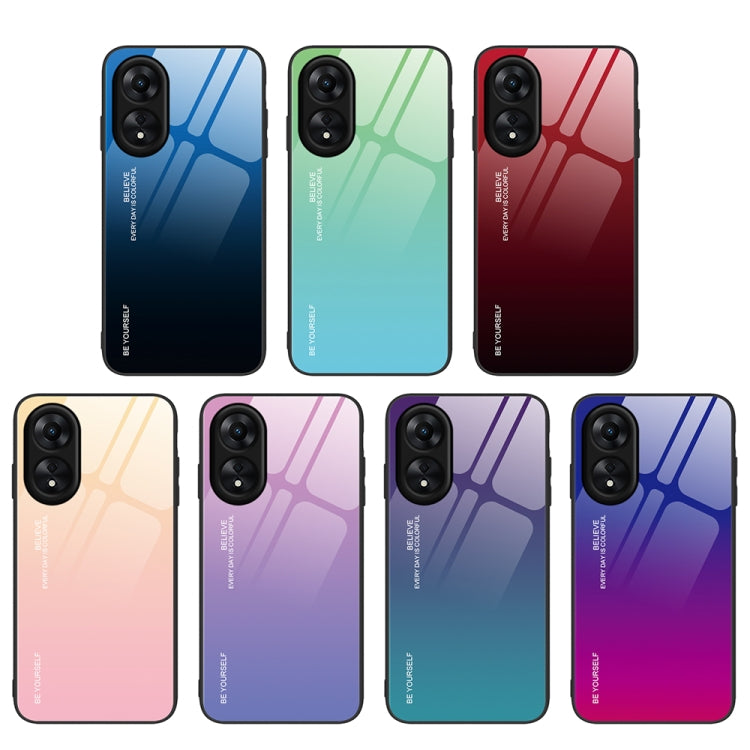 Per la custodia del telefono in vetro sfumato di colore OPPO A17, For OPPO A17