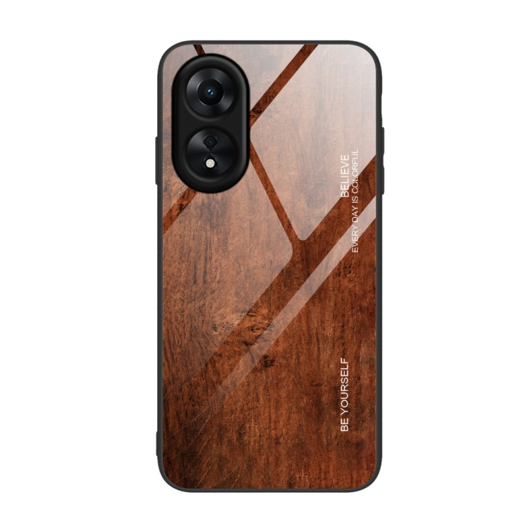 Custodia vetro con venature legno per OPPO A17