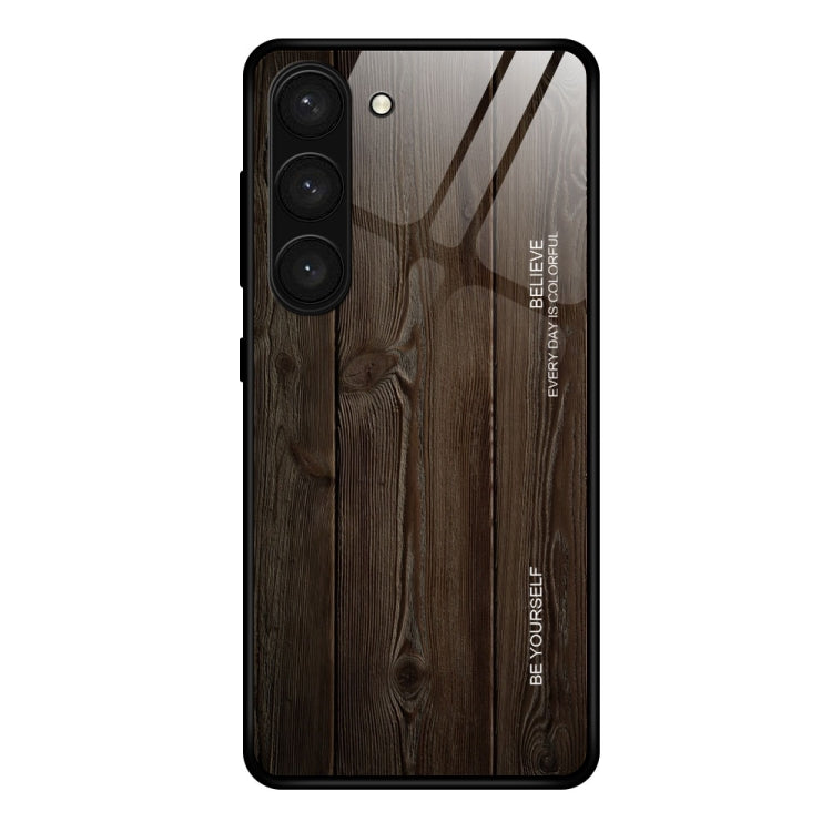 Custodia in vetro con venature legno per Samsung Galaxy S23 5G