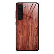 Custodia in vetro con venature legno per Samsung Galaxy S23+ 5G