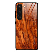 Custodia in vetro con venature legno per Samsung Galaxy S23+ 5G