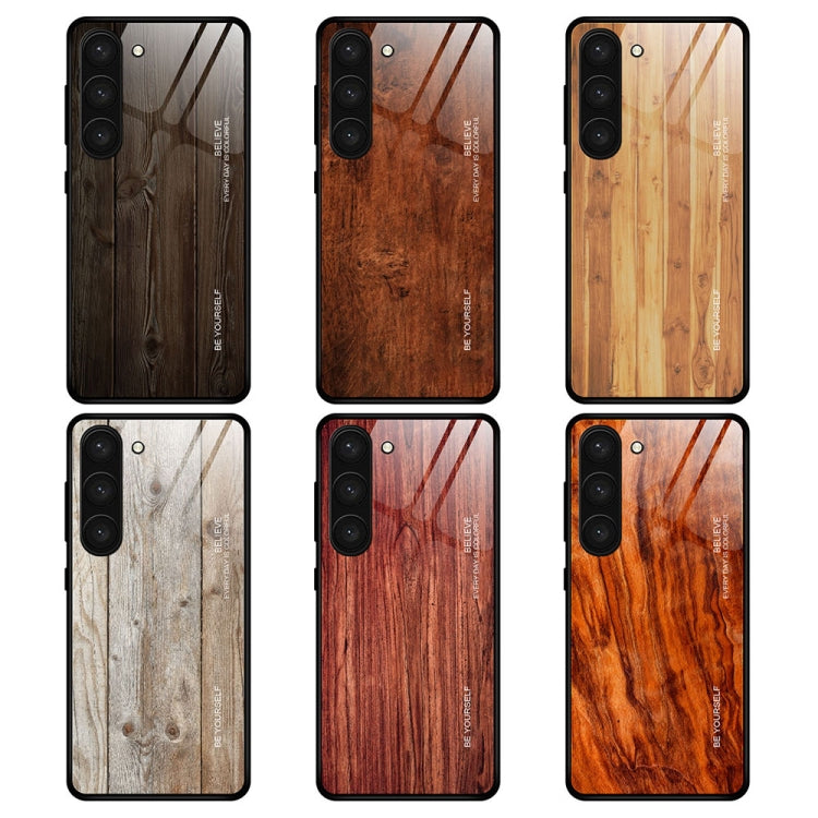 Custodia vetro con venature legno per Samsung Galaxy S23+