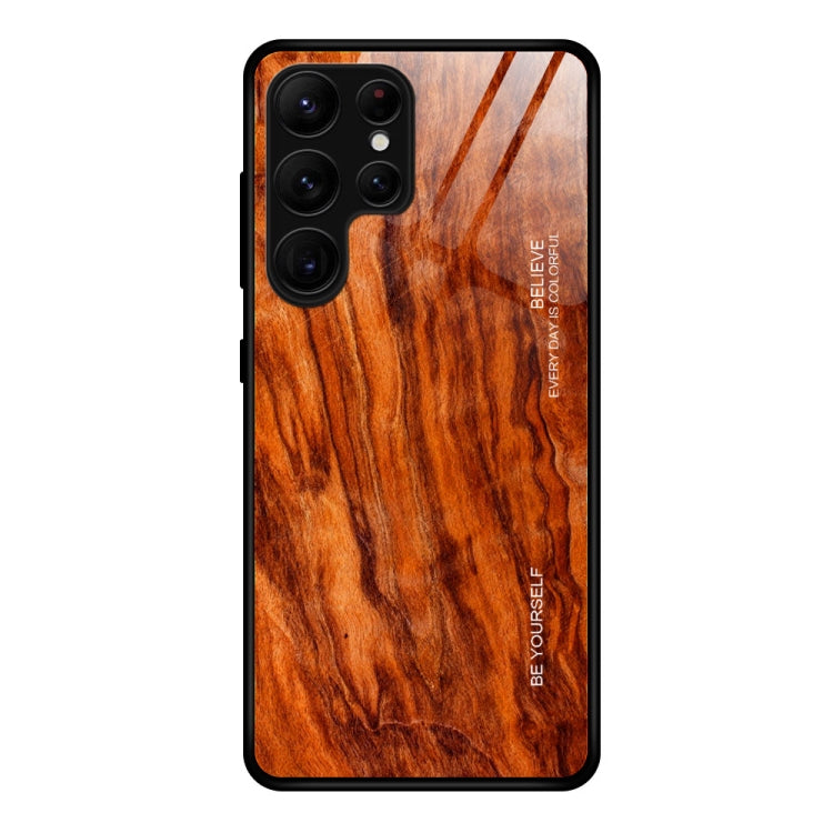 Custodia vetro con venature legno per Samsung Galaxy S23 Ultra 5G
