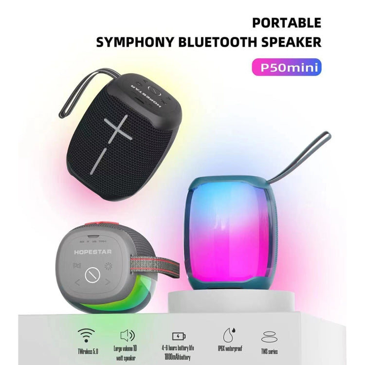 HOPESTAR P50 mini Altoparlante Bluetooth impermeabile con luce RGB da esterno, P50 mini
