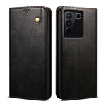 Custodia per telefono in pelle con trama di cavallo pazzo in cera d'olio, For vivo S16 Pro / S16, For vivo S16e, For vivo V27, For Samsung Galaxy A34 5G