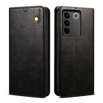 Custodia per telefono in pelle con trama di cavallo pazzo in cera d'olio, For vivo S16 Pro / S16, For vivo S16e, For vivo V27, For Samsung Galaxy A34 5G