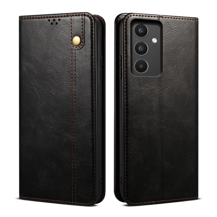 Custodia per telefono in pelle con trama di cavallo pazzo in cera d'olio, For vivo S16 Pro / S16, For vivo S16e, For vivo V27, For Samsung Galaxy A34 5G