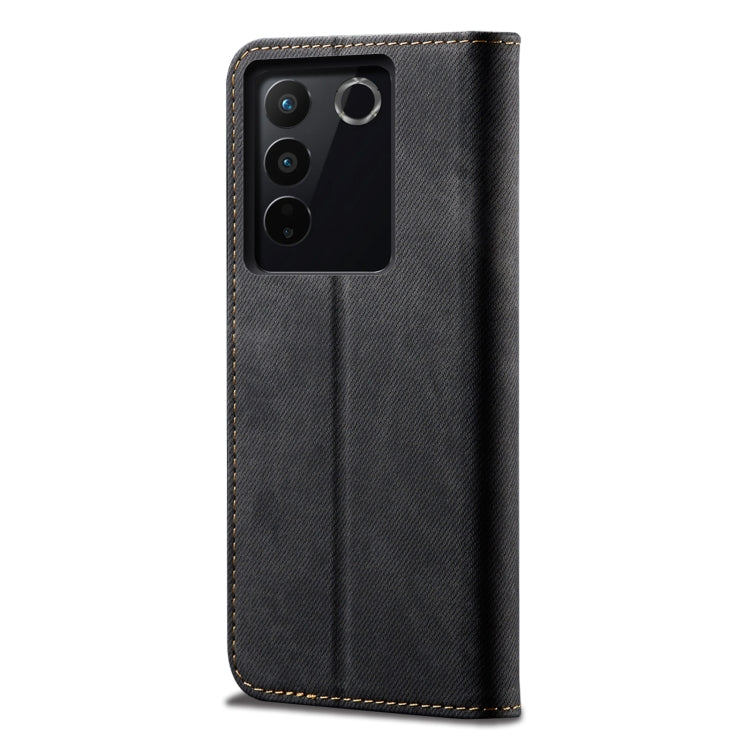 Custodia per telefono in pelle con texture denim, For vivo S16 Pro / S16, For vivo S16e, For vivo V27, For Samsung Galaxy A34 5G