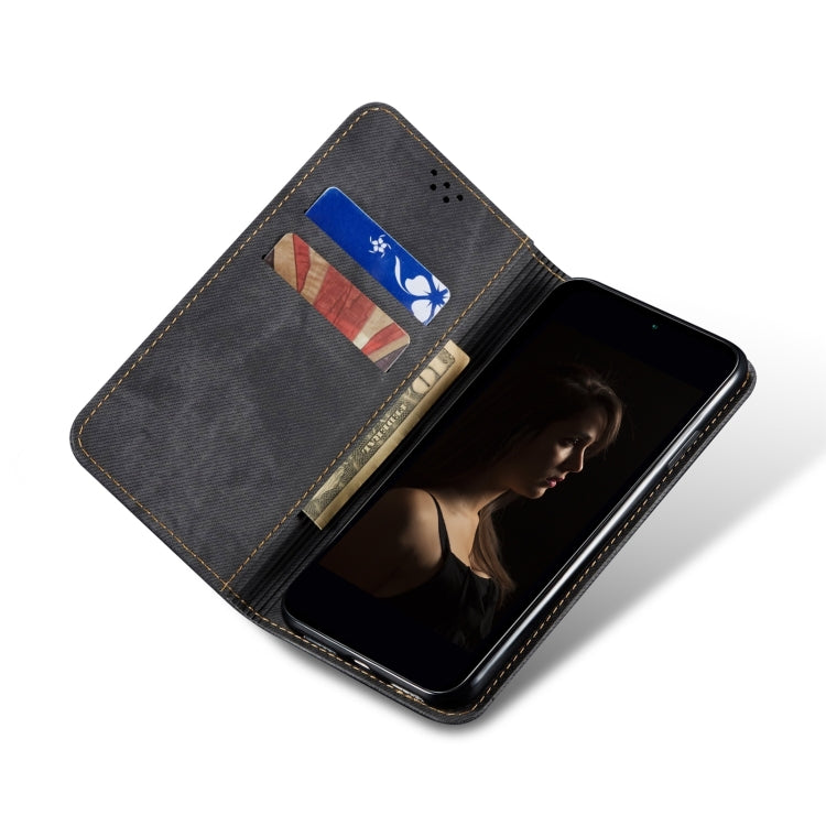 Custodia per telefono in pelle con texture denim, For vivo S16 Pro / S16, For vivo S16e, For vivo V27, For Samsung Galaxy A34 5G