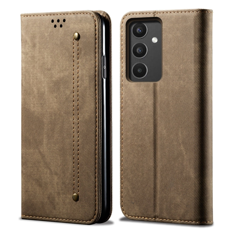 Custodia per telefono in pelle con texture denim, For vivo S16 Pro / S16, For vivo S16e, For vivo V27, For Samsung Galaxy A34 5G